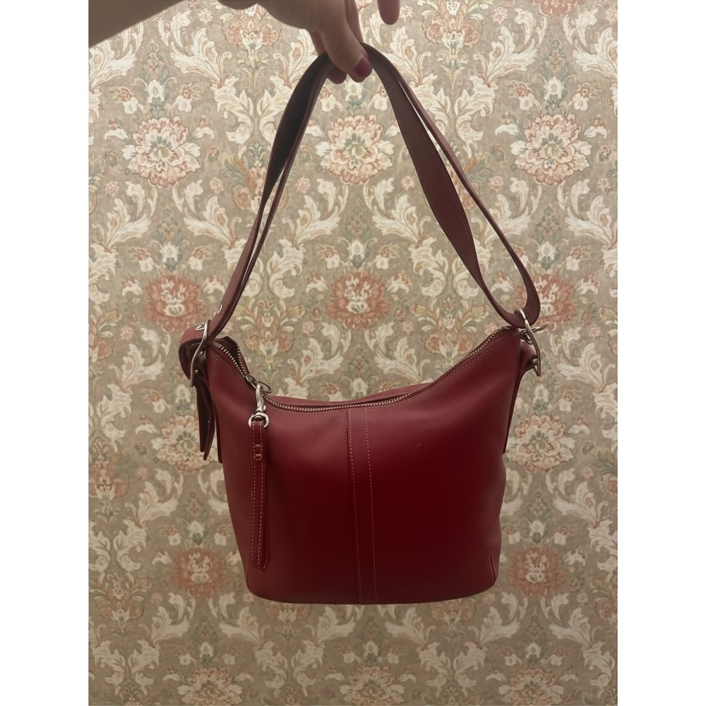 Vintage 2002 Coach Legacy West Hobo 9823 Red Leather Y2K Shoulder Bag